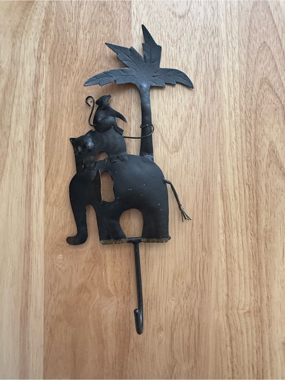 Cost Plus World Market Black Metal Elephant Palm Tree Wall Hook